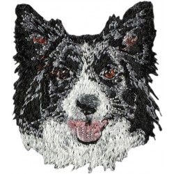 Border Collie - Broderie, plaque avec l'image d'un chien de race.