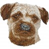 Border Terrier - Bordado con una imagen de un perro de raza.
