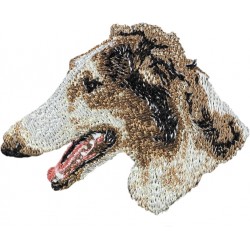 Barzoï - Broderie, plaque avec l'image d'un chien de race.