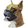 Boxer cropped - Broderie, plaque avec l'image d'un chien de race.