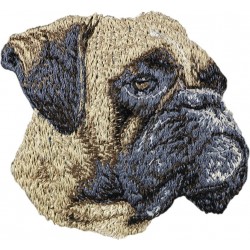 Boxer uncropped - Broderie, plaque avec l'image d'un chien de race.
