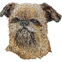 Griffon bruxellois - Broderie, plaque avec l'image d'un chien de race.