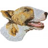 Bull Terrier - Broderie, plaque avec l'image d'un chien de race.