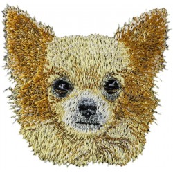 Chihuahua długowłosa - haft, naszywka z wizerunkiem psa