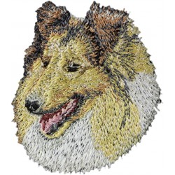 Collie - Bordado con una imagen de un perro de raza.