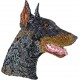 Dobermann cropped - Broderie, plaque avec l'image d'un chien de race.