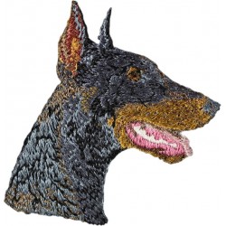 Dobermann cropped - Embroidery, patch with the image of a purebred dog.