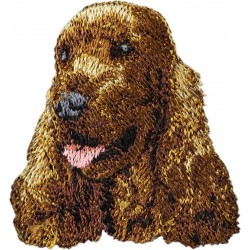 Englische Cocker Spaniel - Stickerei, Aufnäher mit dem Bild eines Rasse-Hundes.