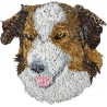 English Shepherd - Broderie, plaque avec l'image d'un chien de race.