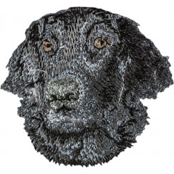 Flat-Coated Retriever - Embroidery, patch with the image of a purebred dog.