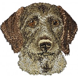German Wirehaired Pointer - Embroidery, patch with the image of a purebred dog.