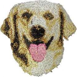 Golden Retriever - Stickerei, Aufnäher mit dem Bild eines Rasse-Hundes.