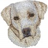 Labrador Retriever - Stickerei, Aufnäher mit dem Bild eines Rasse-Hundes.