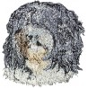 Schapendoes - Broderie, plaque avec l'image d'un chien de race.