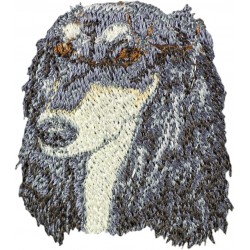 Saluki - Stickerei, Aufnäher mit dem Bild eines Rasse-Hundes.