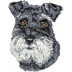 Schnauzer uncropped - Embroidery, patch with the image of a purebred dog.