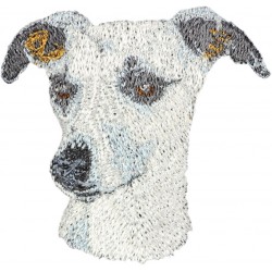 Whippet - Bordado con una imagen de un perro de raza.