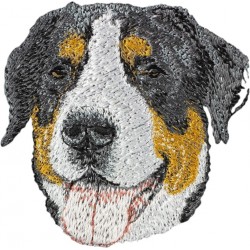 Grand bouvier suisse - Broderie, plaque avec l'image d'un chien de race.