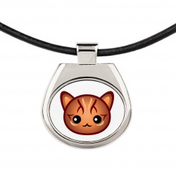 Un collar con un gato de Bengala. Una nueva colección con el lindo gato Art-Dog