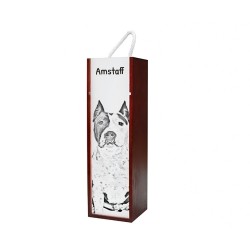 Amerykański staffordshire terier- pudełko na wino z wizerunkiem psa.