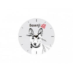 Basenji, terrier du Congo - L'horloge en MDF avec l'image d'un chien.