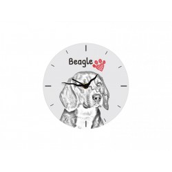 Beagle inglés - Reloj de pie de tablero DM con una imagen de perro.