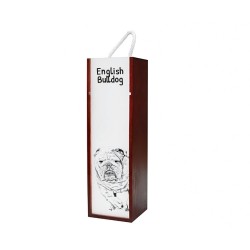 Englische Bulldogge - Wein-Schachtel mit dem Bild eines Hundes.