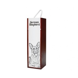 Deutsche Schäferhund - Wein-Schachtel mit dem Bild eines Hundes.