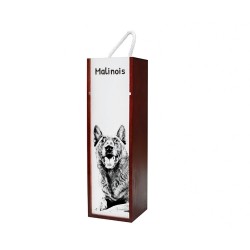Berger belge - Boîte pour le vin avec l'image d'un chien.