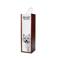 Norwich Terrier - Wein-Schachtel mit dem Bild eines Hundes.