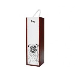 Pug - Wine box with an image of a dog.
