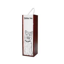 Shiba Inu - Caja de vino con una imagen de perro.