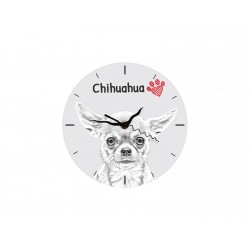 Chihuahueño - Reloj de pie de tablero DM con una imagen de perro.