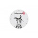 Doberman - stojący zegar z wizerunkiem psa, wykonany z płyty MDF
