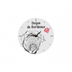 Bordeauxdogge - Stehende Uhr mit MDF mit dem Bild eines Hundes.