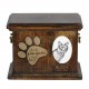 Urn for cat ashes with ceramic plate and sentence - Kurilian Bobtail, ART-DOG