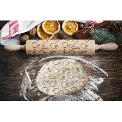 FRUITS, Engraved Rolling Pin for Cookies, Embossing Rollingpin