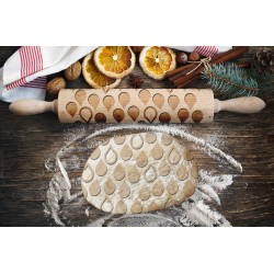 DROPS, Engraved Rolling Pin for Cookies, Embossing Rollingpin