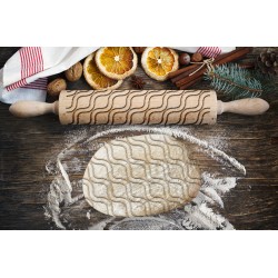 WAVES, Engraved Rolling Pin for Cookies, Embossing Rollingpin