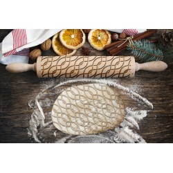 WAVES 2, Engraved Rolling Pin for Cookies, Embossing Rollingpin