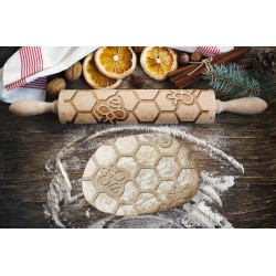 HONEYCOMB, Engraved Rolling Pin for Cookies, Embossing Rollingpin