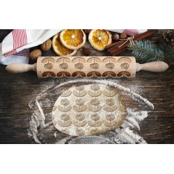 ROSES 2, Engraved Rolling Pin for Cookies, Embossing Rollingpin