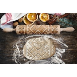 BOHO 4, Engraved Rolling Pin for Cookies, Embossing Rollingpin
