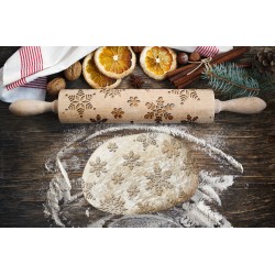 SNOWFLAKES, Engraved Rolling Pin for Cookies, Embossing Rollingpin