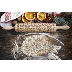 MOSAIC 4, Engraved Rolling Pin for Cookies, Embossing Rollingpin