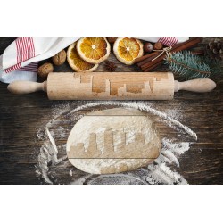 CITIES, Engraved Rolling Pin for Cookies, Embossing Rollingpin