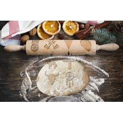 INDIAN, Engraved Rolling Pin for Cookies, Embossing Rollingpin