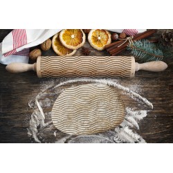 WAVES 4, Engraved Rolling Pin for Cookies, Embossing Rollingpin