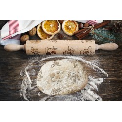 KOCHAM CIĘ - Grawerowany wałek do ciasteczek z oryginalnym wzorem