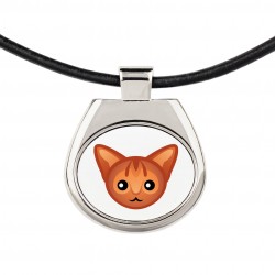 Un collar con un gato de Abyssin. Una nueva colección con el lindo gato Art-Dog